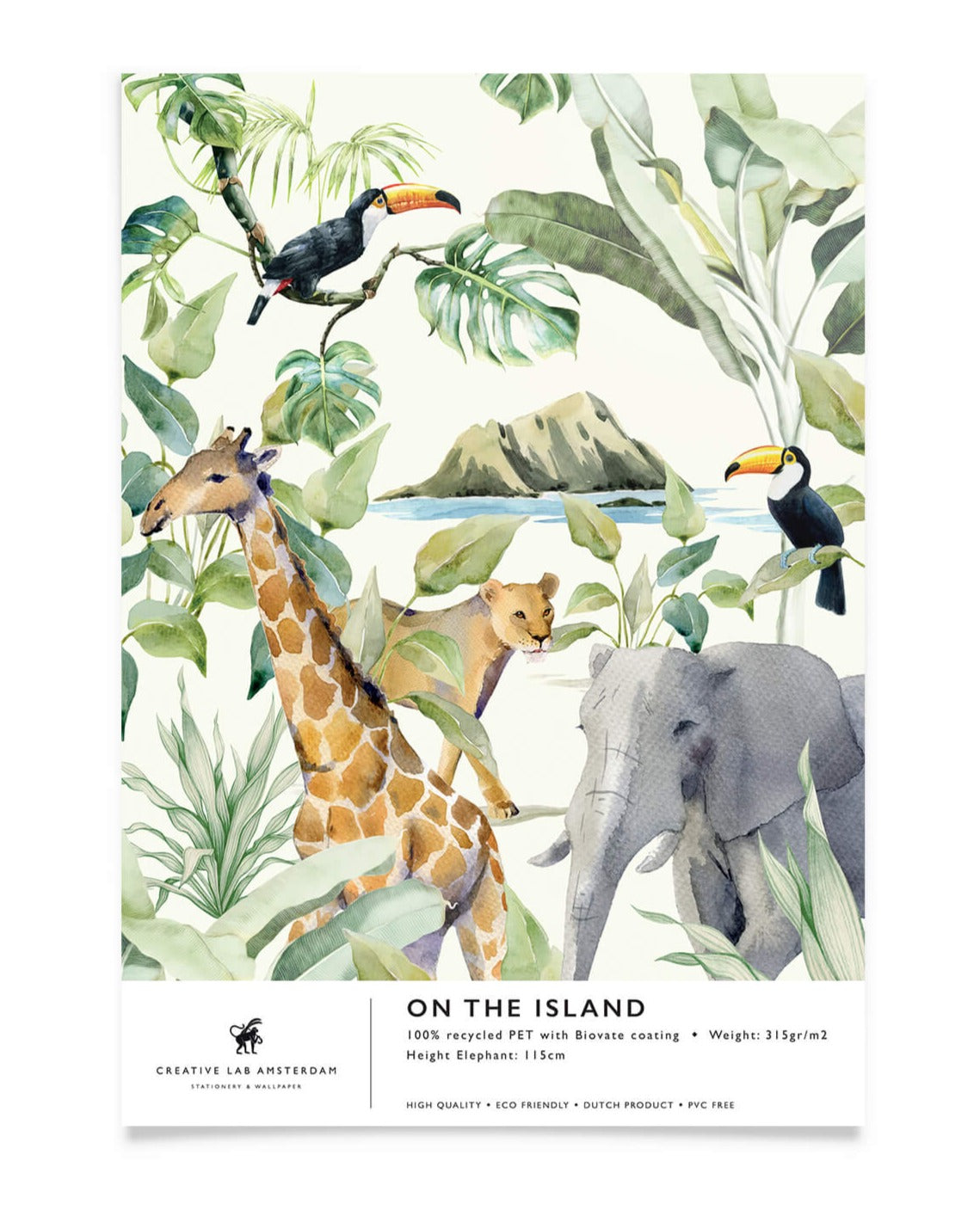 Creative Lab Amsterdam badkamer behang On the Island bathroom Wallpaper sample