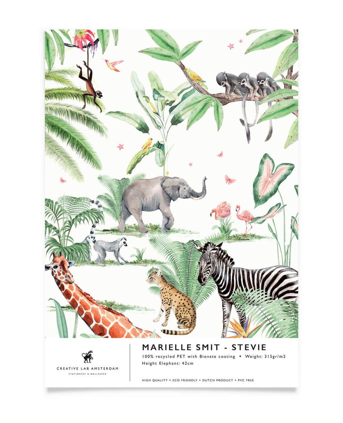 Creative Lab Amsterdam badkamer behang Marielle Smit - Stevie bathroom Wallpaper sample