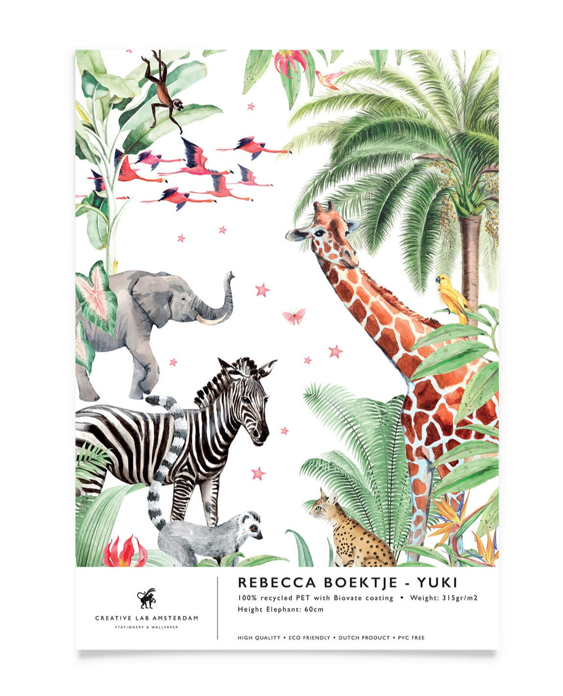 Creative Lab Amsterdam badkamer behang Rebecca Boektje Yuki bathroom wallpaper sample