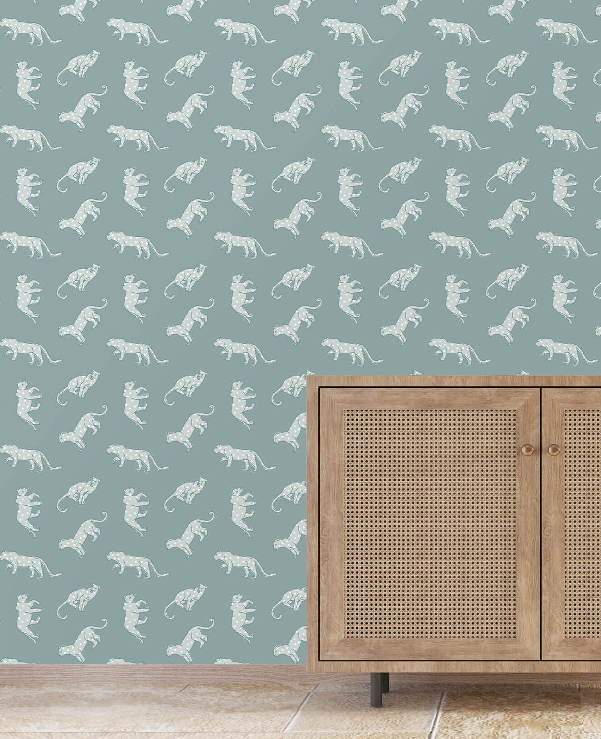 Panther Dots Green Wallpaper