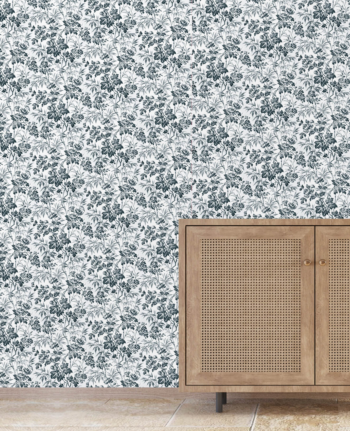 Vintage Bamboo Blue Wallpaper