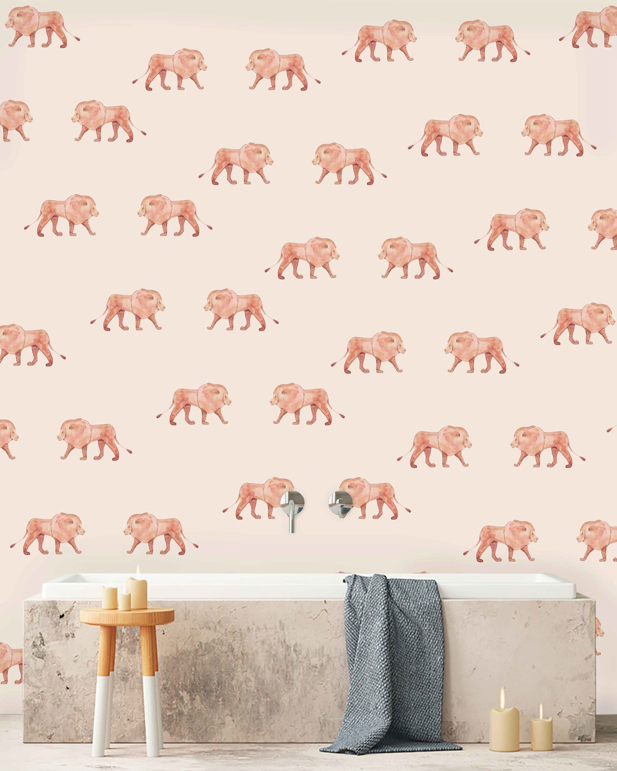 Creative Lab Amsterdam badkamer behang Safari King bathroom Wallpaper