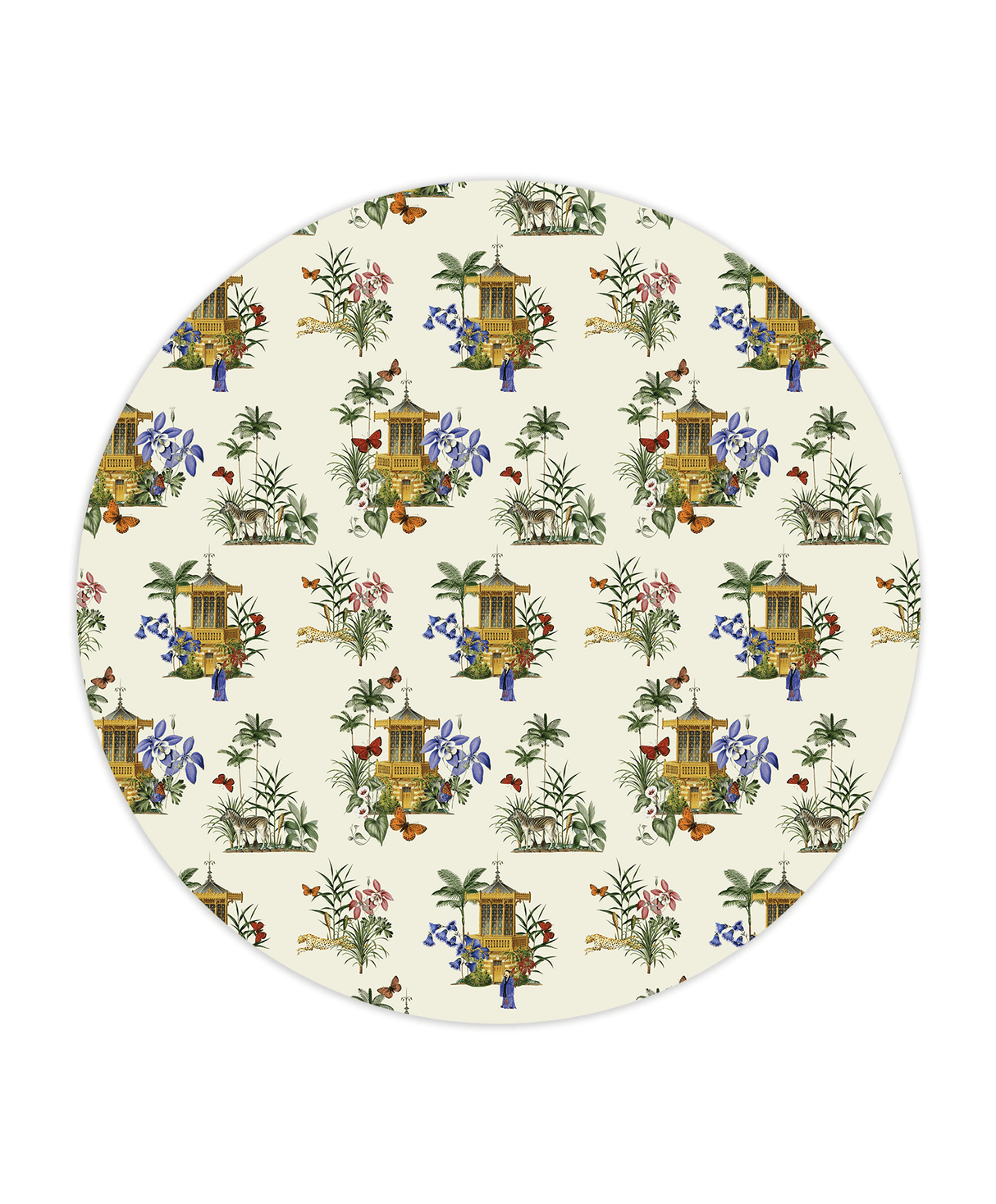 Creative Lab Amsterdam behang cirkel Asian Botanical Garden Vanilla wallpaper circle