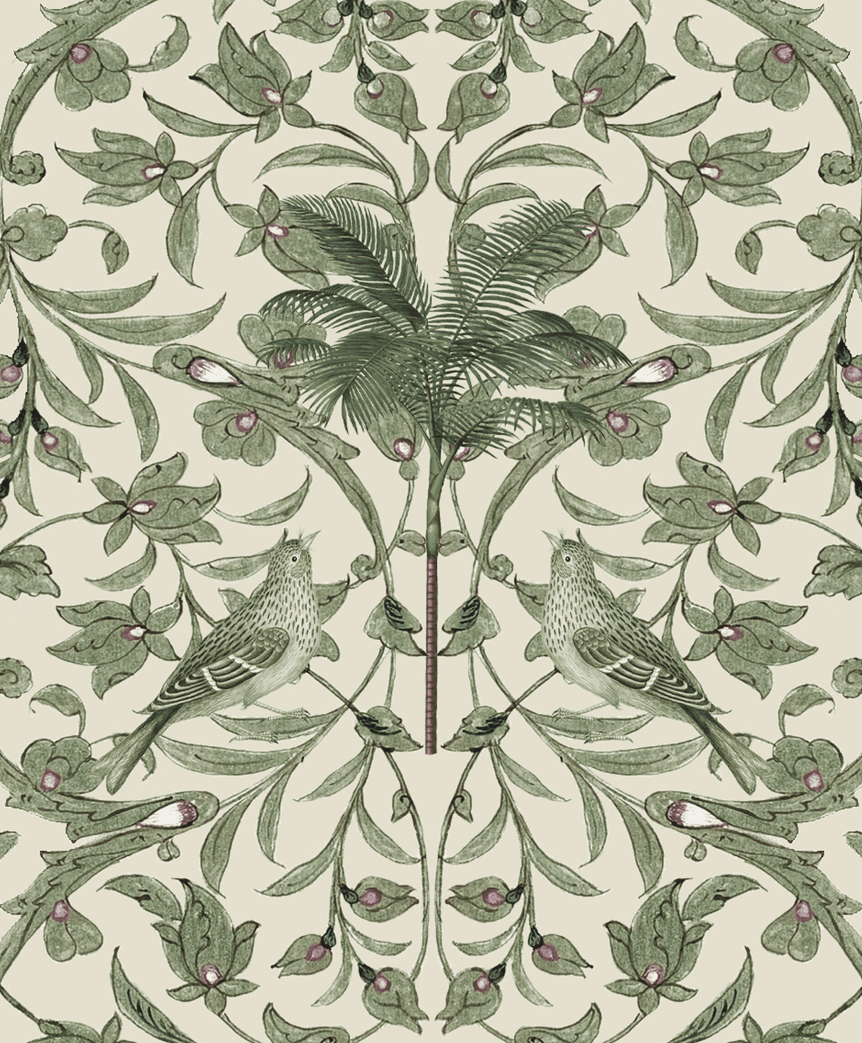 Creative Lab Amsterdam behang Celestial Palm Green wallpaper detail