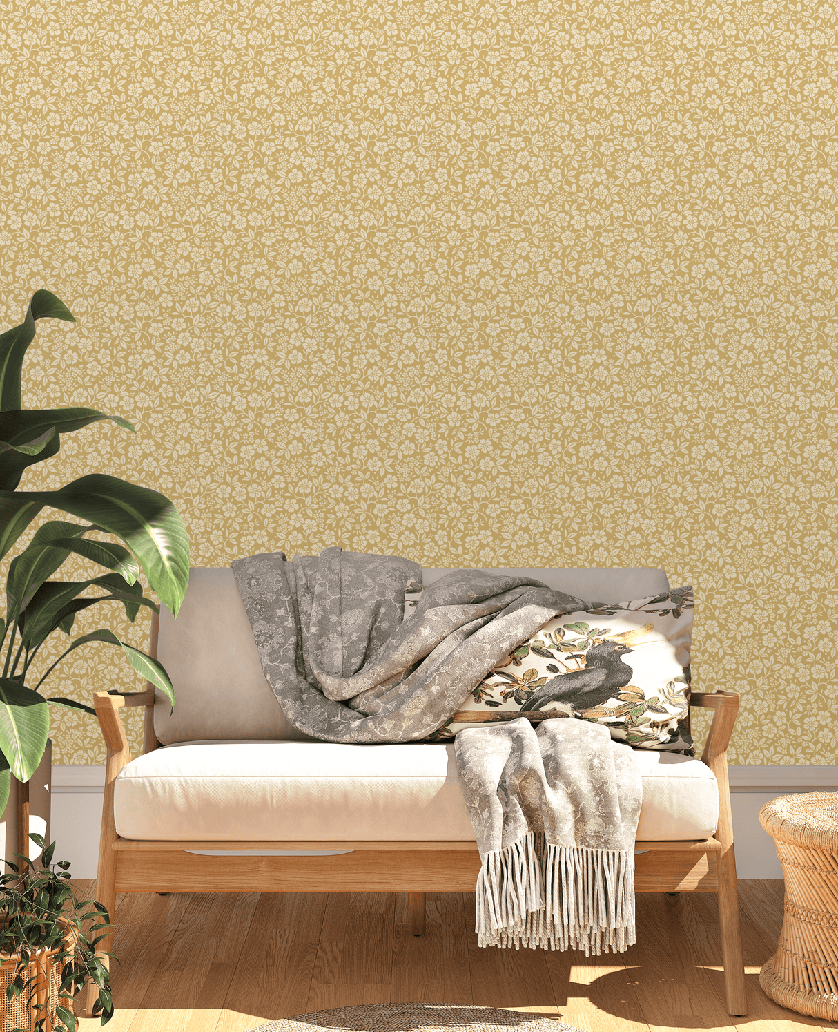 Creative Lab Amsterdam behang Flower Shower Yellow wallpaper