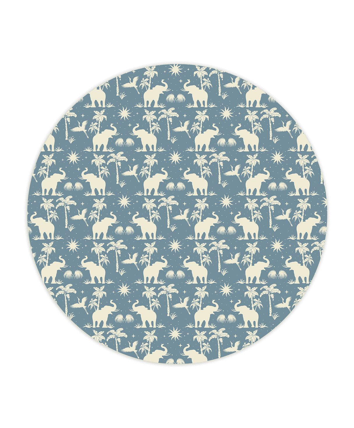 Creative Lab Amsterdam behang cirkel Generous Jungle Blue wallpaper circle