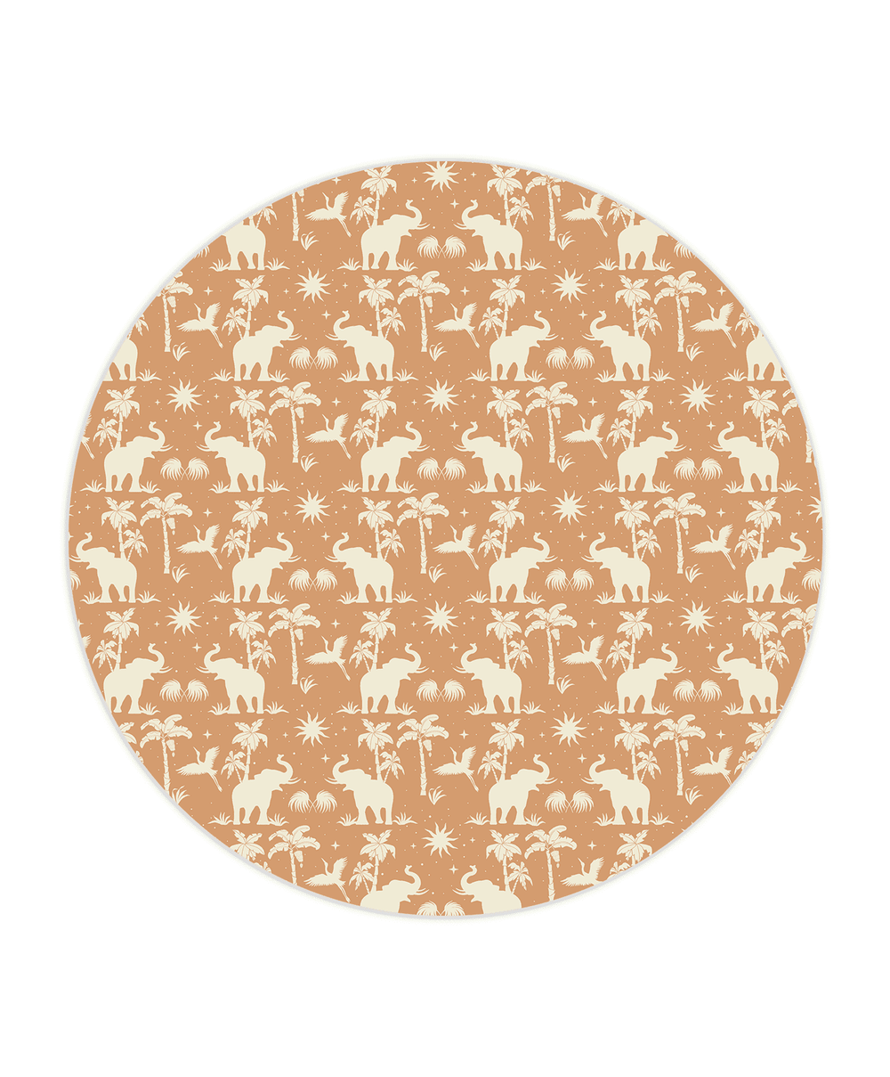 Creative Lab Amsterdam behang cirkel Generous Jungle Dusty Orange wallpaper circle