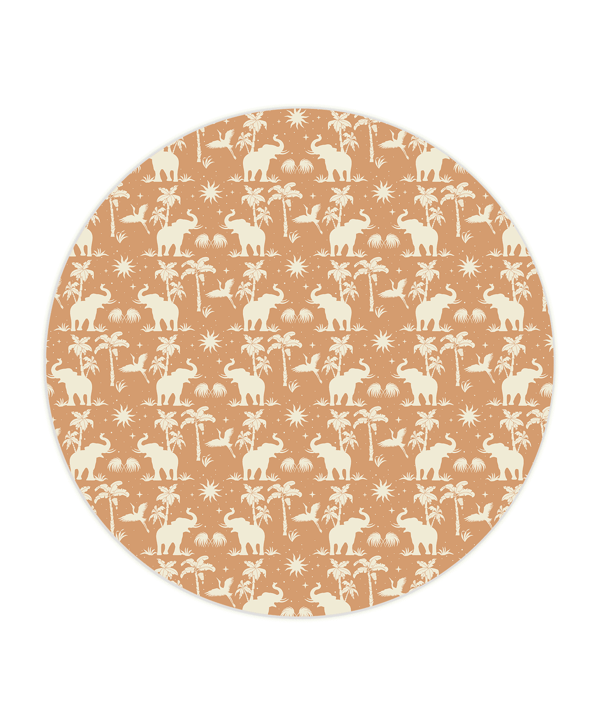 Creative Lab Amsterdam behang cirkel Generous Jungle Dusty Orange wallpaper circle