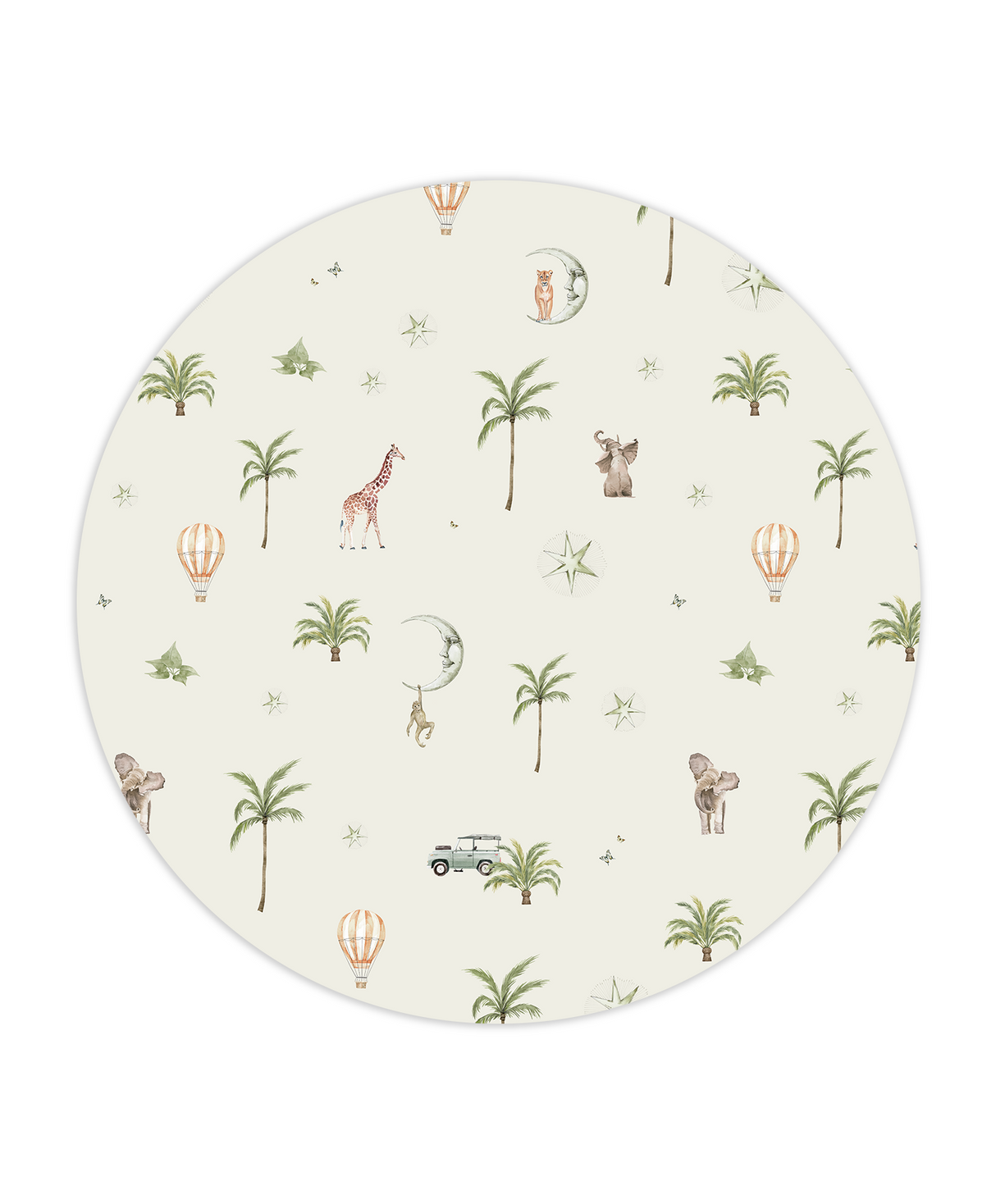 Creative Lab Amsterdam badkamer behangcirkel Go Go Safari bathroom wallpaper circle