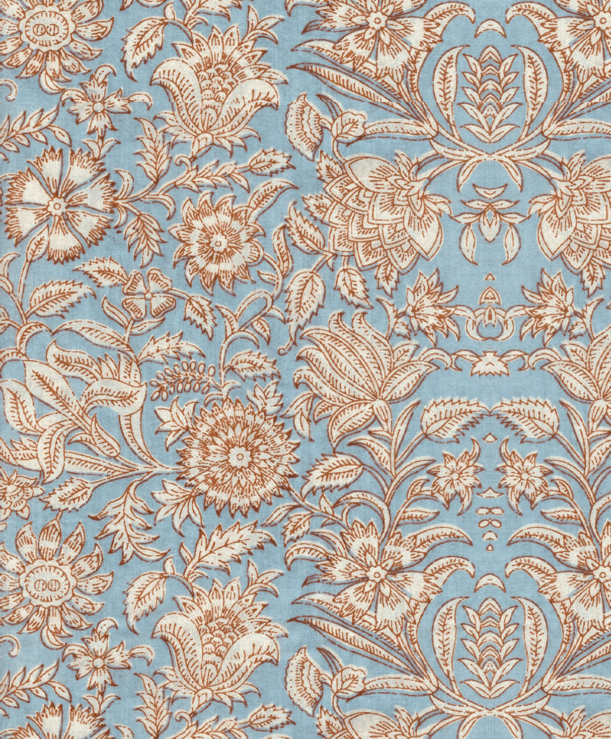 Creative Lab Amsterdam behang Indian Flower Blue wallpaper detail