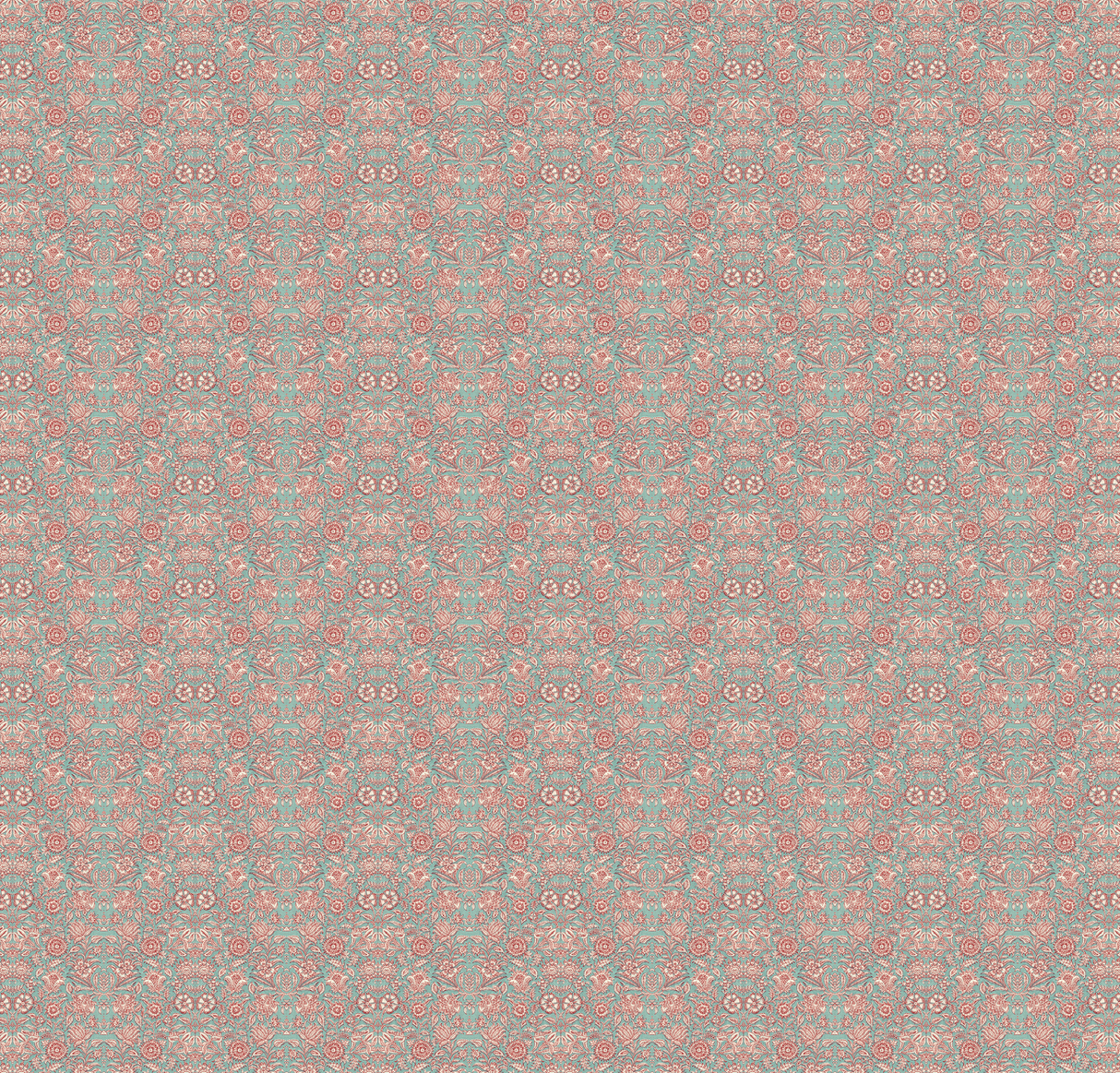 Creative Lab Amsterdam behang Indian Flower Turquoise wallpaper