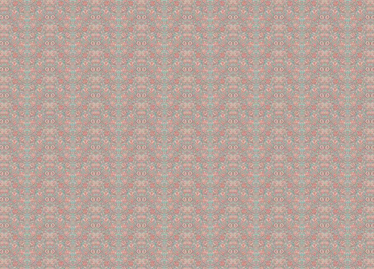 Creative Lab Amsterdam behang Indian Flower Turquoise wallpaper