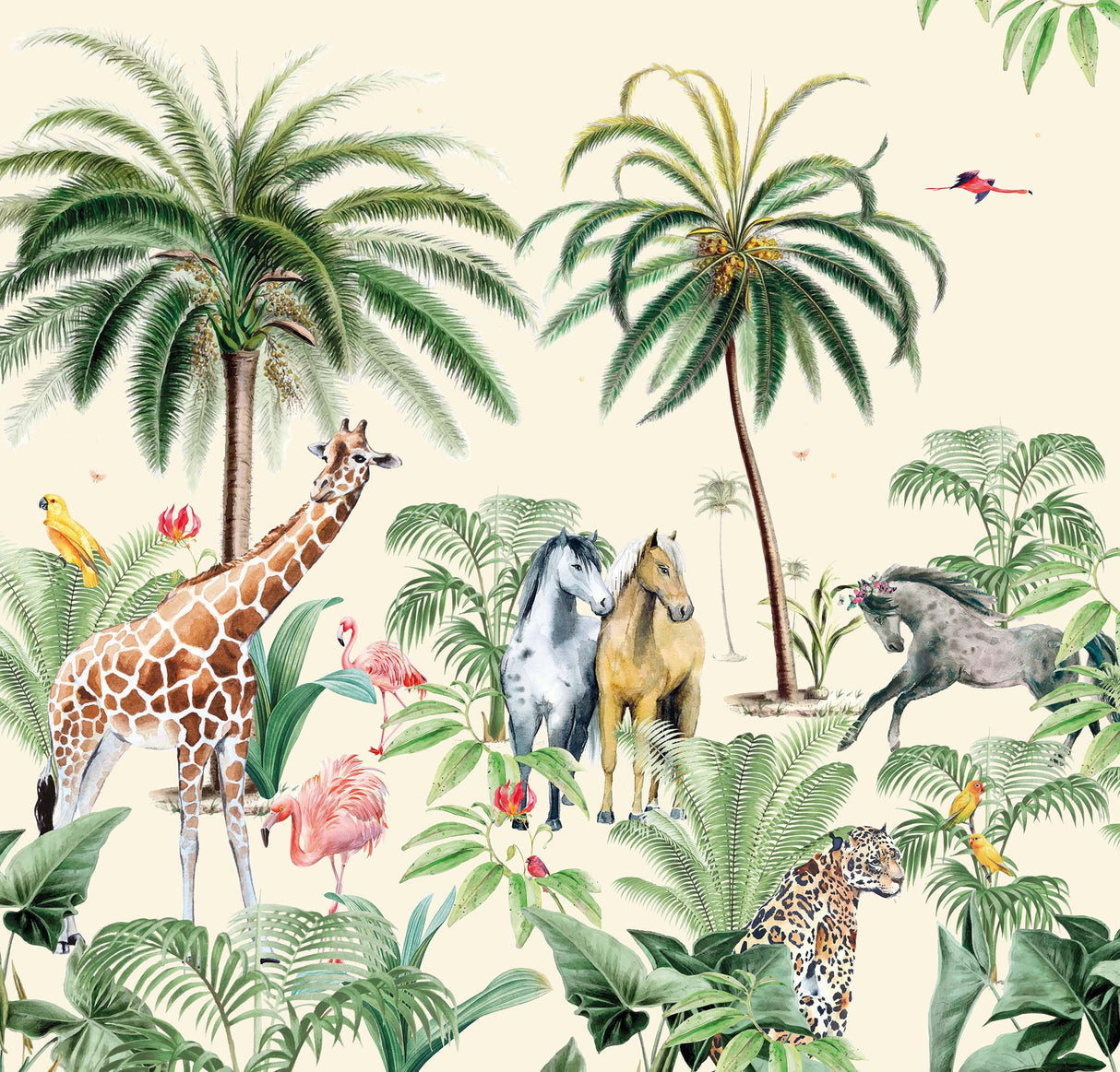 Creative Lab Amsterdam behang Jungle Horse Wallpaper