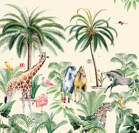 Creative Lab Amsterdam behang Jungle Horse Wallpaper