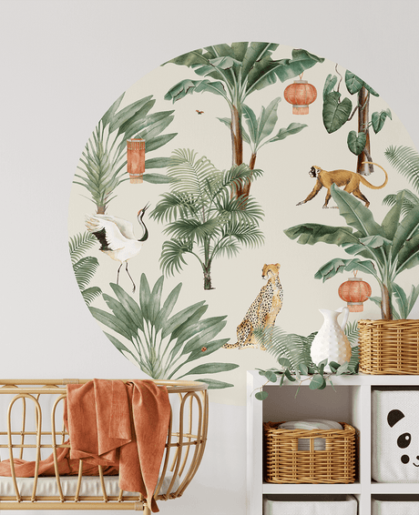 Creative Lab Amsterdam behang cirkel Lovely Jungle wallpaper circle
