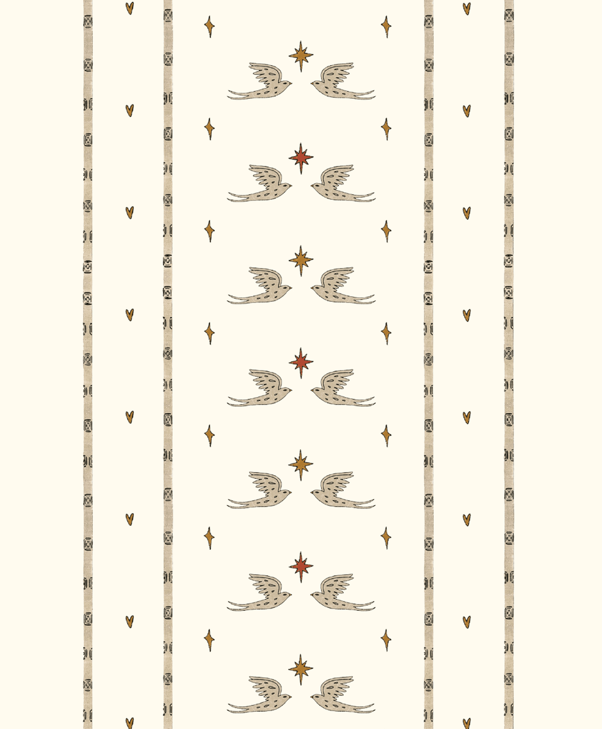 Creative Lab Amsterdam behang Lucky Pigeon Offwhite wallpaper detail