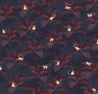 Creative Lab Amsterdam behang Monkey Night Red Wallpaper