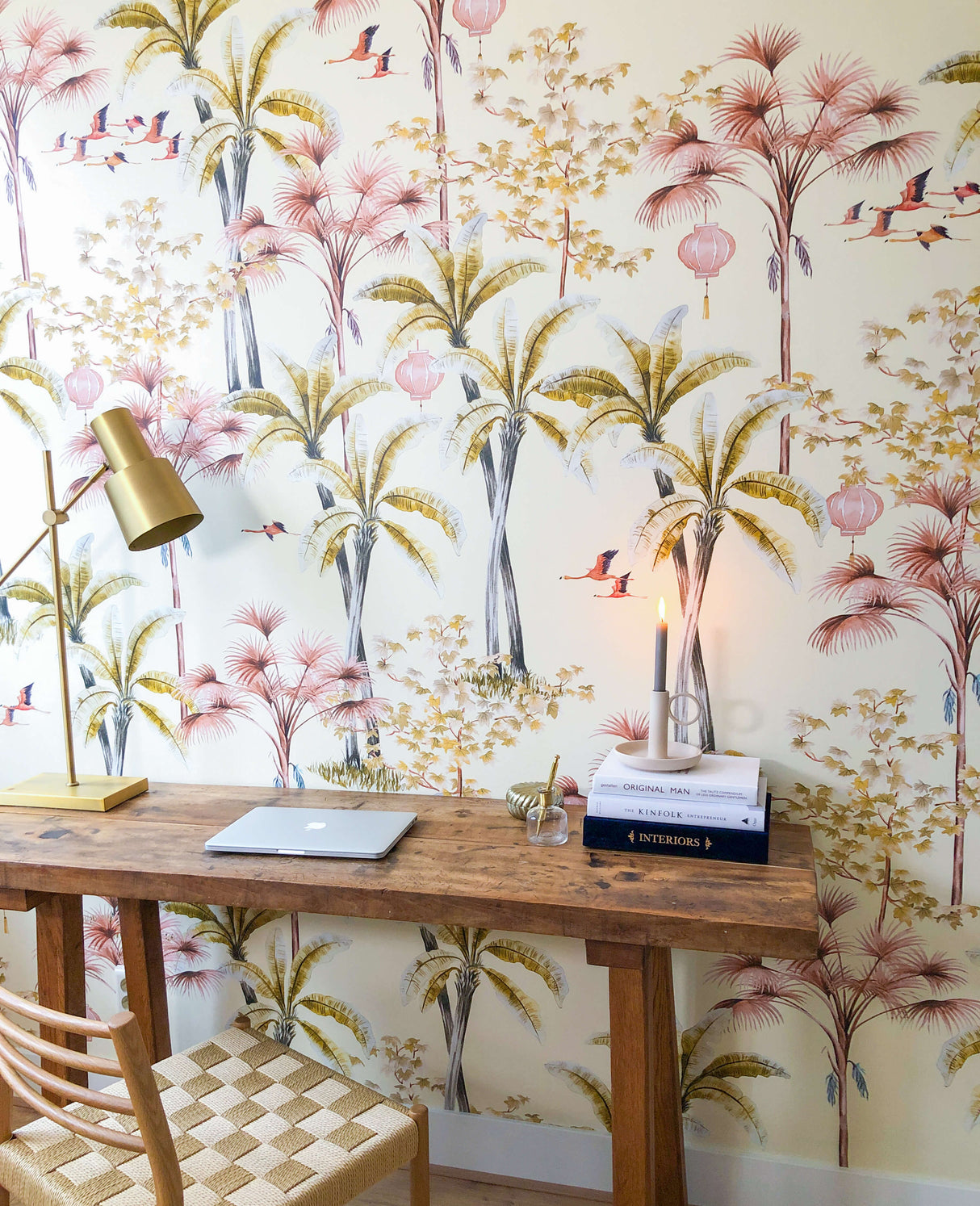 Oriental Flamingo Flight wallpaper by Creative Lab Amsterdam