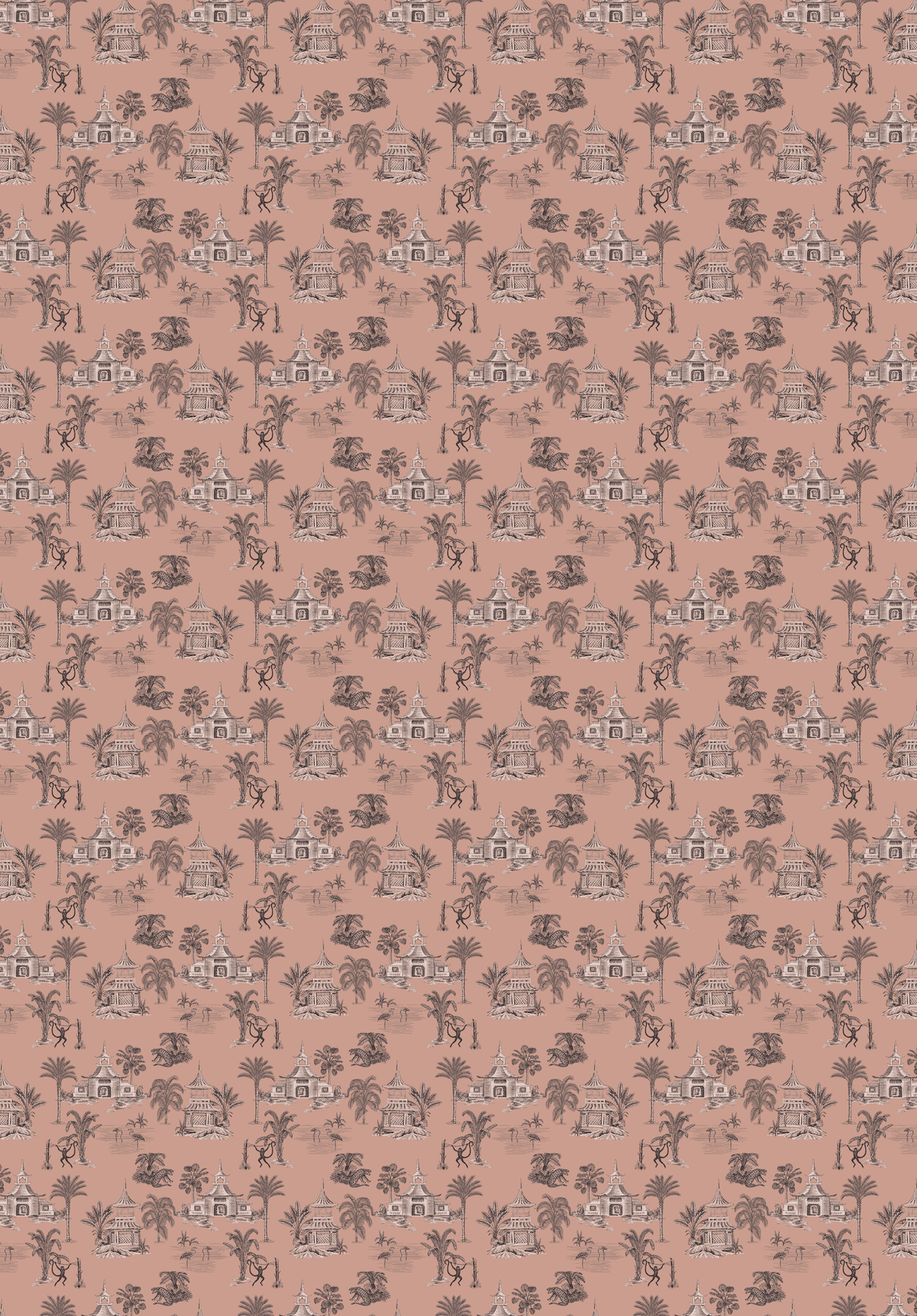 Creative Lab Amsterdam behang Oriental Teahouse Terra Pink wallpaper