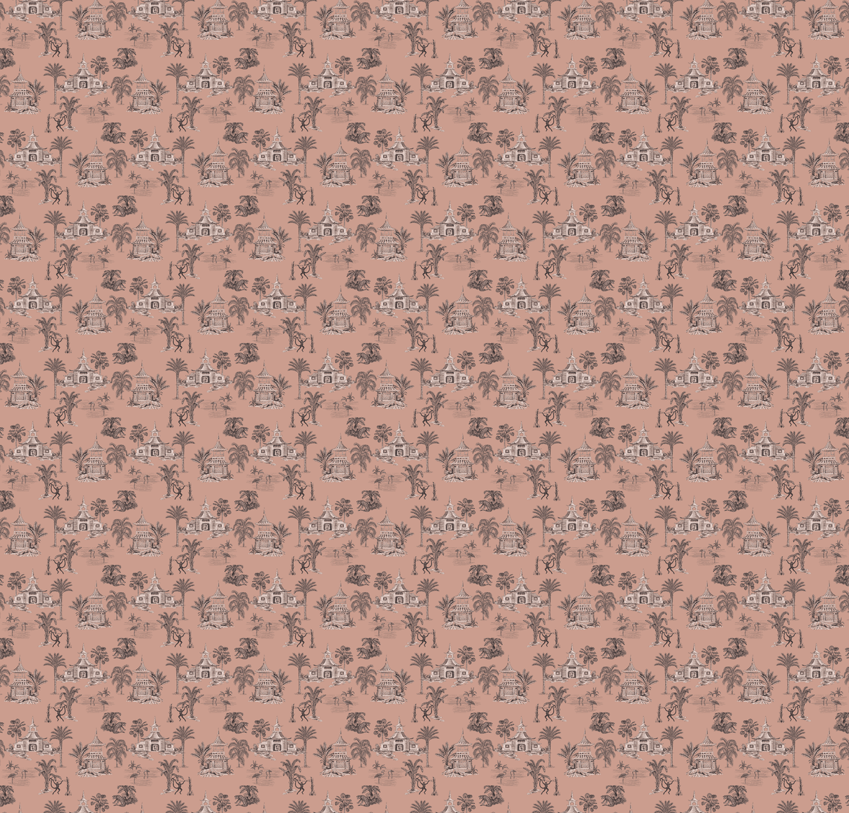 Creative Lab Amsterdam behang Oriental Teahouse Terra Pink wallpaper