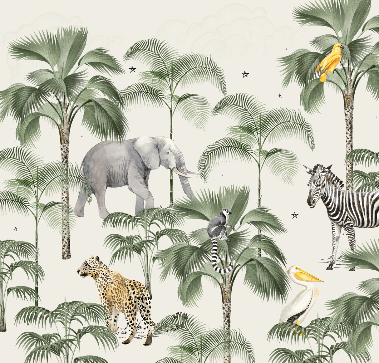Creative Lab Amsterdam behang Palm Wildlife wallpaper