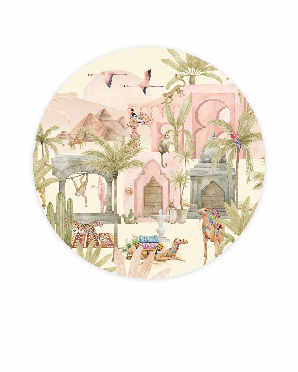 Creative Lab Amsterdam behang cirkel Pink Oasis Wallpaper Circle