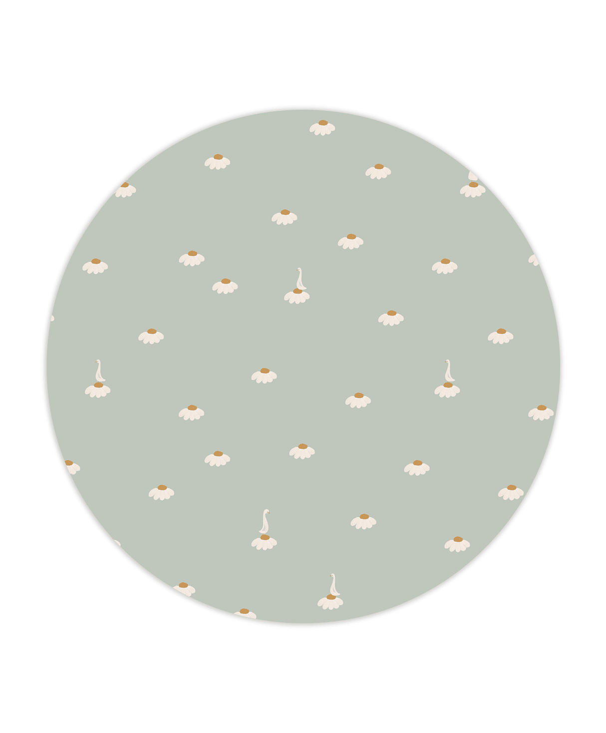 Creative Lab Amsterdam behang cirkel Sweet Camomile Green Light wallpaper circle
