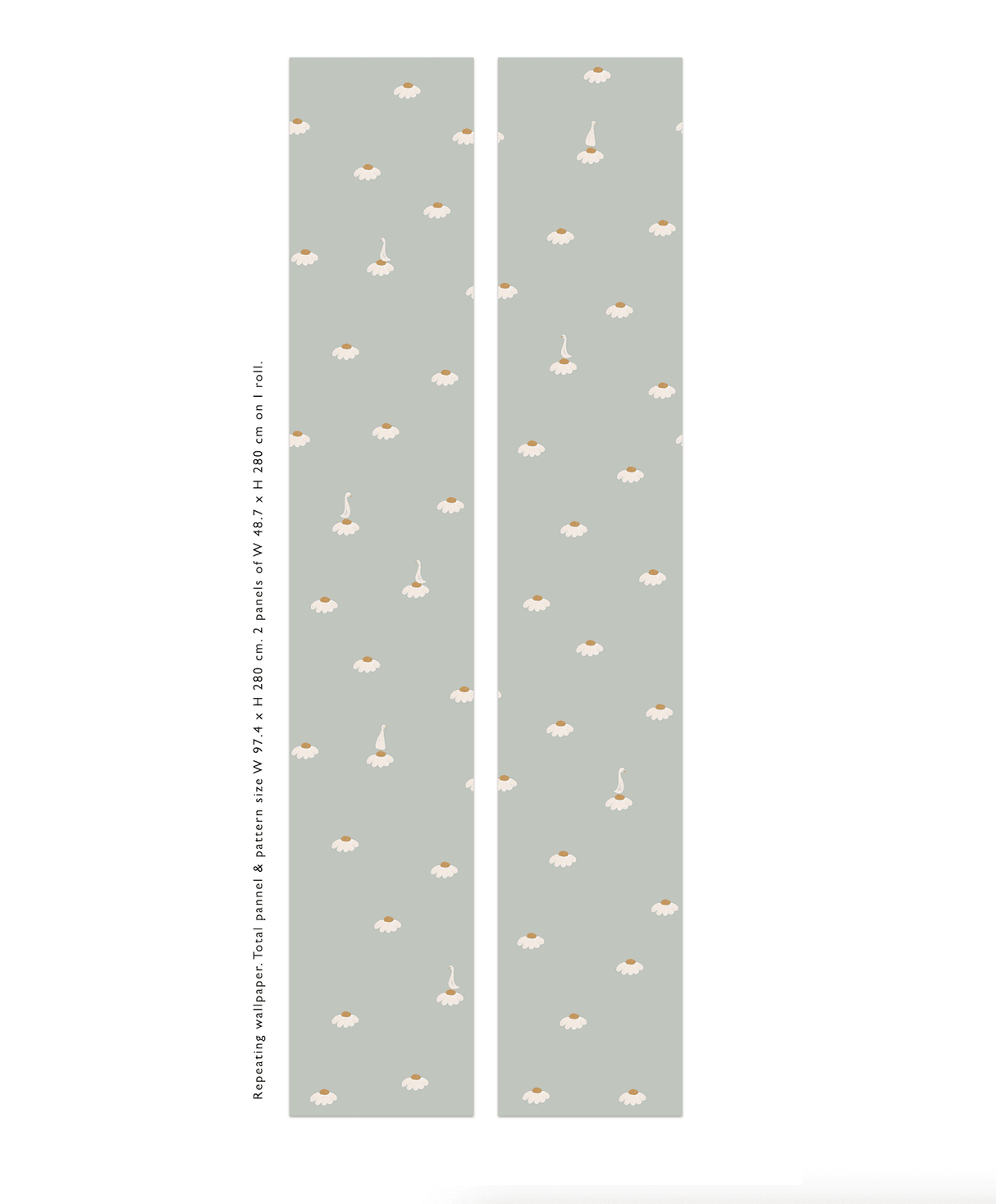 Creative Lab Amsterdam behang Sweet Camomile Green Light wallpaper rolls
