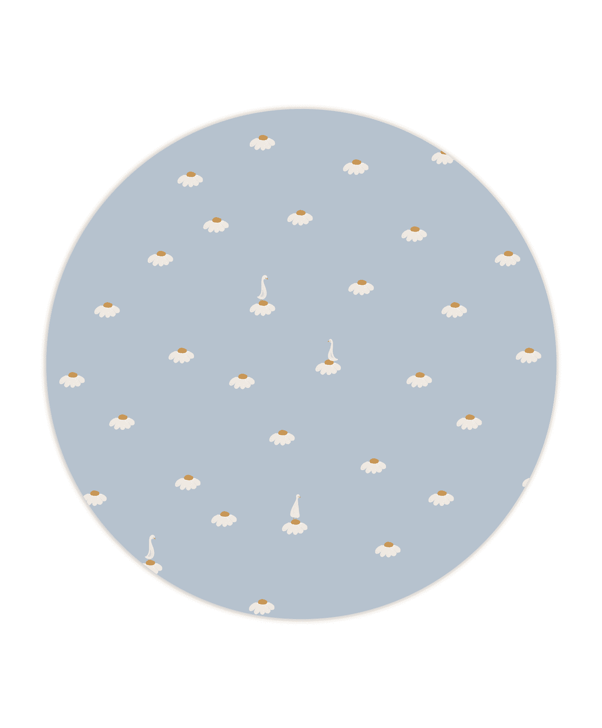 Creative Lab Amsterdam behang cirkel Sweet Camomile Sky Blue Wallpaper circle
