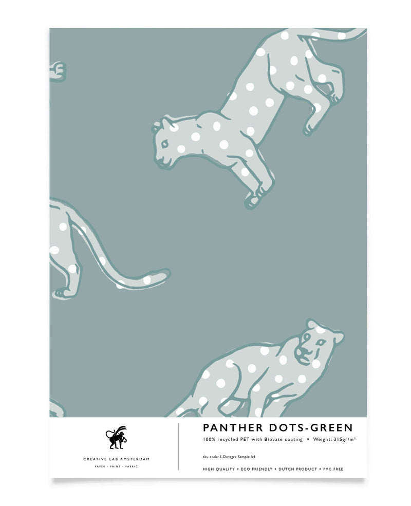 Panther Dots Green Behang Sample