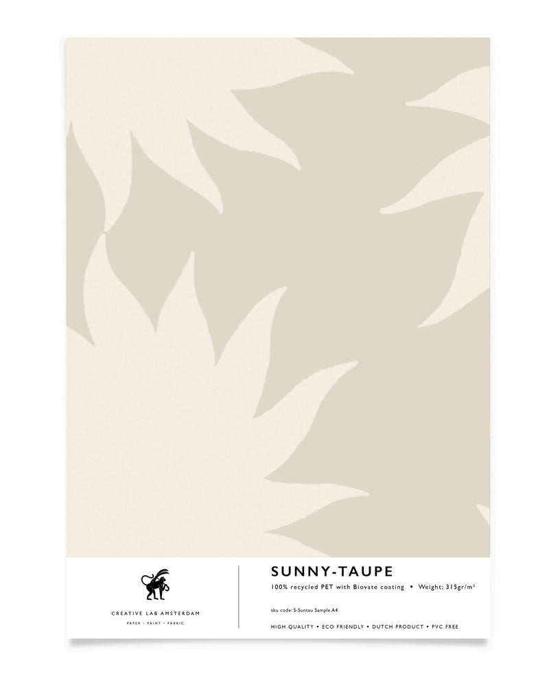 Sunny Taupe Behang Sample