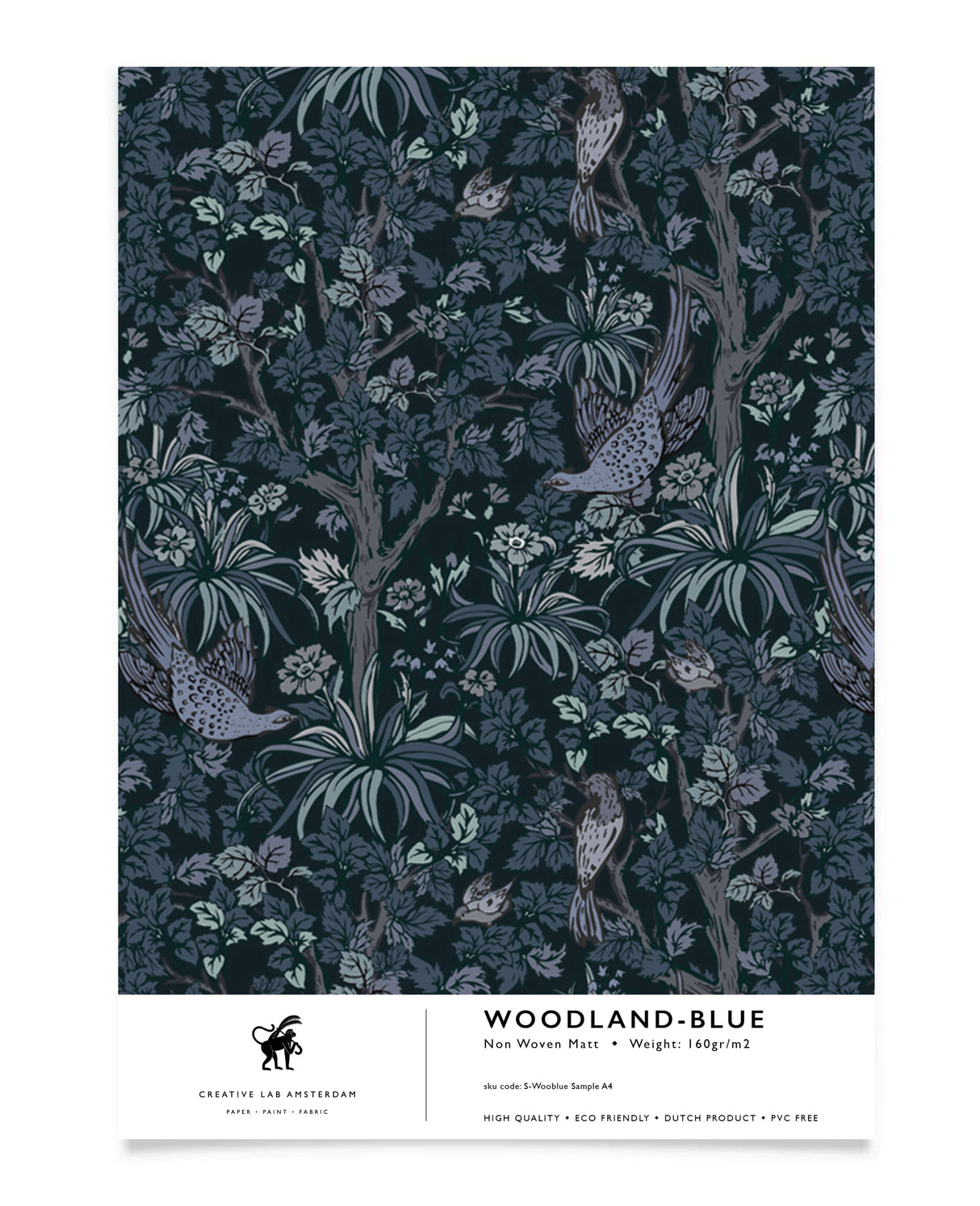 Tapetenmuster „Woodland Blue“