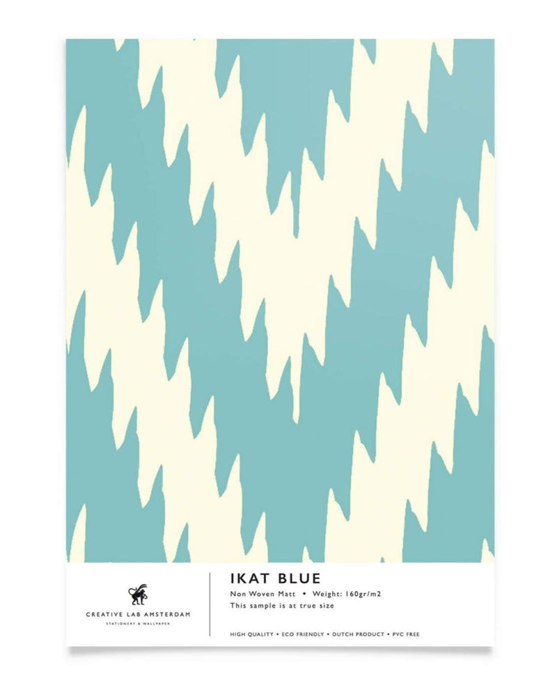 Creative Lab Amsterdam behang Ikat Blue Wallpaper Sample