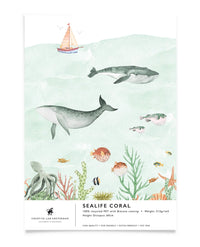 Creative Lab Amsterdam Sealife Coral bathroom wallpaper sample