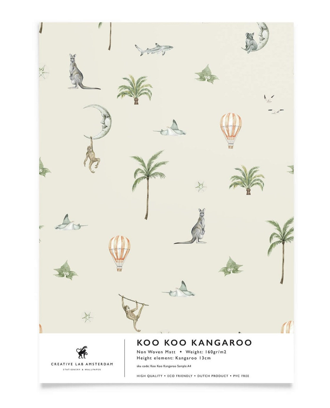 Creative Lab Amsterdam behang Koo Koo Kangaroo wallpaper sample