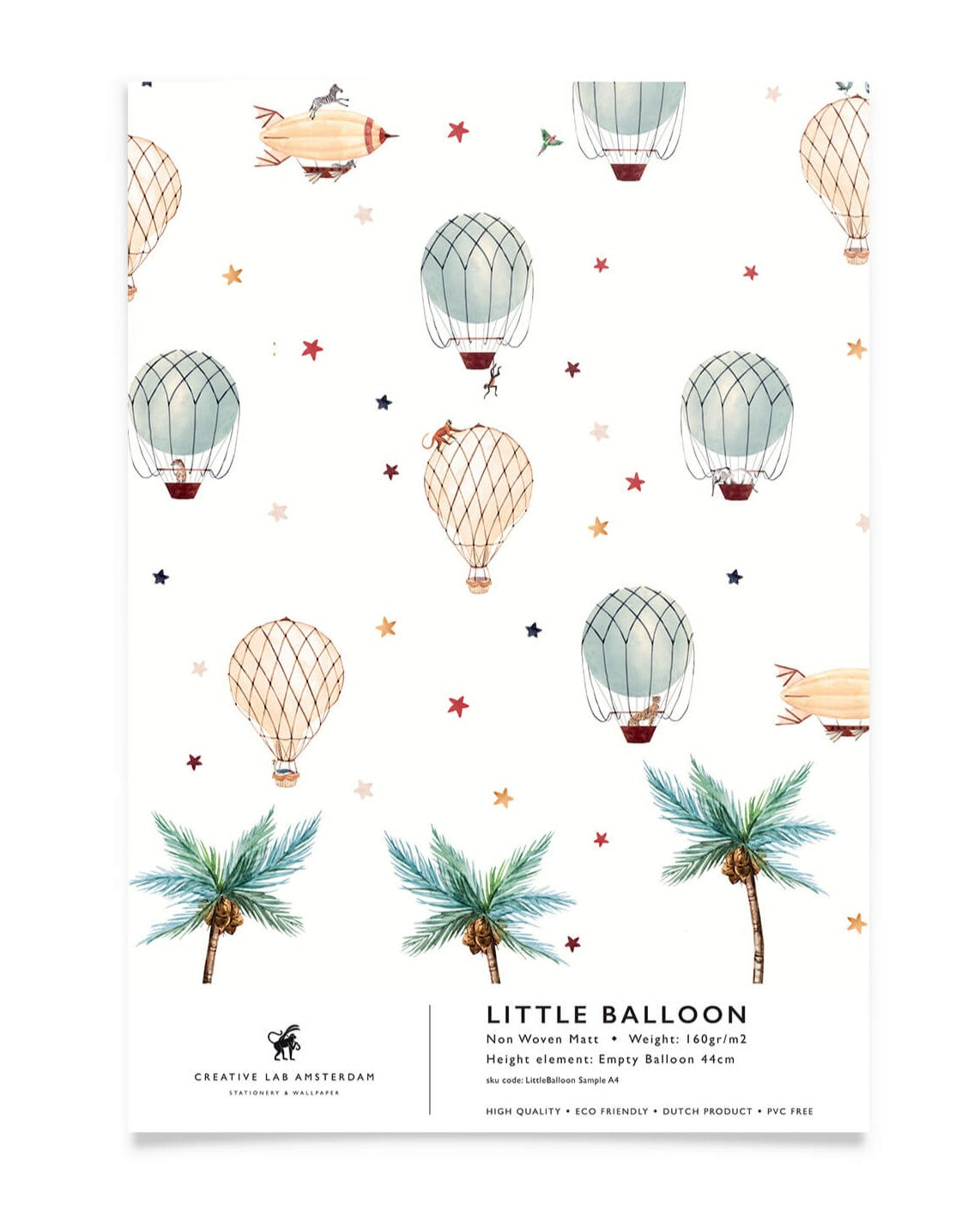 Creative Lab Amsterdam behang Little Balloon Wallpaper sample