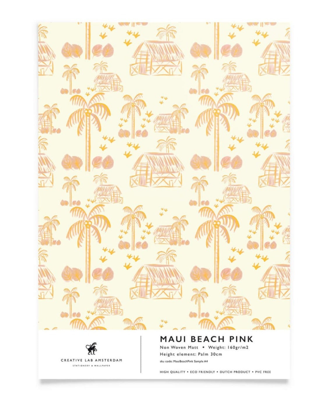 Creative Lab Amsterdam behang Maui Beach Pink Wallpaper Sample