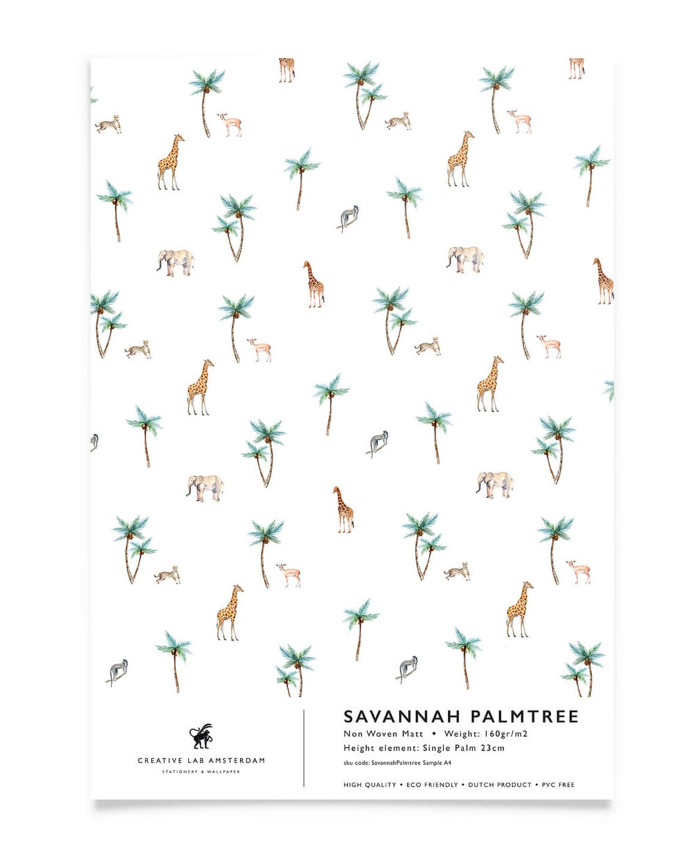 Creative Lab Amsterdam behang Savannah Palmtree wallpaper sample