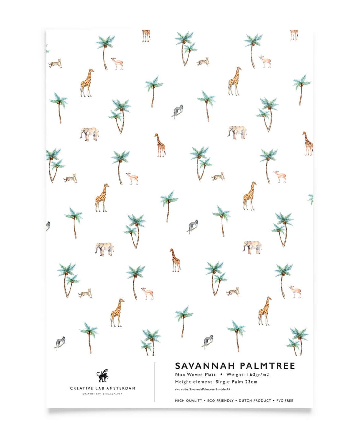 Creative Lab Amsterdam behang Savannah Palmtree wallpaper sample