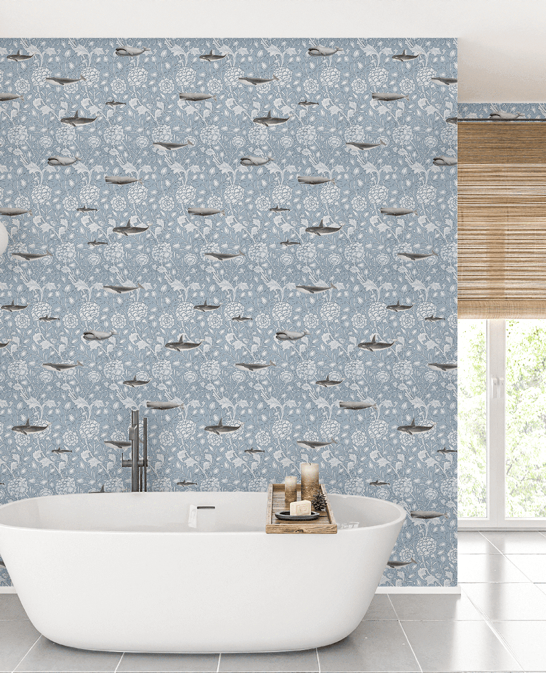 Creative Lab Amsterdam badkamer behang Whaliam Morris Blue bathroom Wallpaper