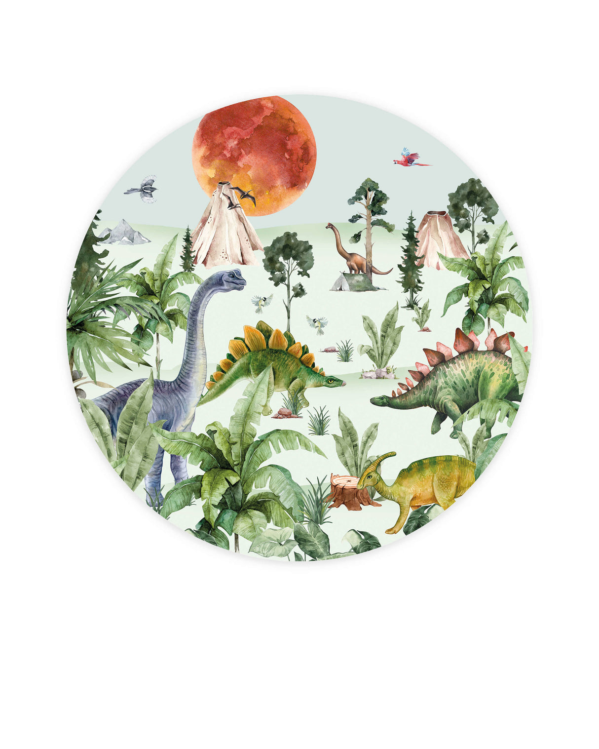 Creative Lab Amsterdam behang cirkel Dino by Moonlight Wallpaper circle