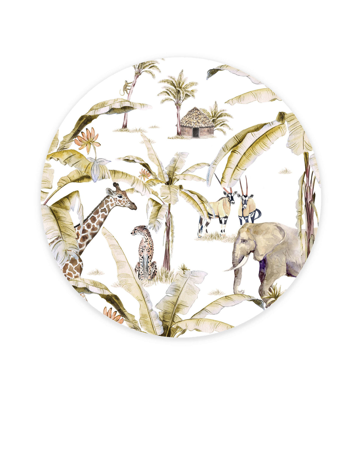 Creative Lab Amsterdam behang cirkel African Safari Sunset Wallpaper Circle