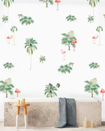 Creative Lab Amsterdam badkamer behang Flamingo & Tiger bathroom Wallpaper