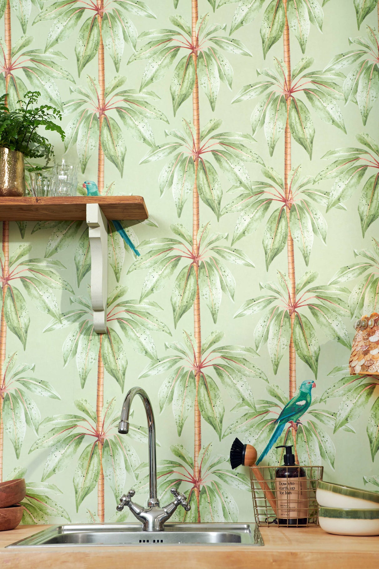 Creative Lab Amsterdam behang Canary Club Green Wallpaper detail