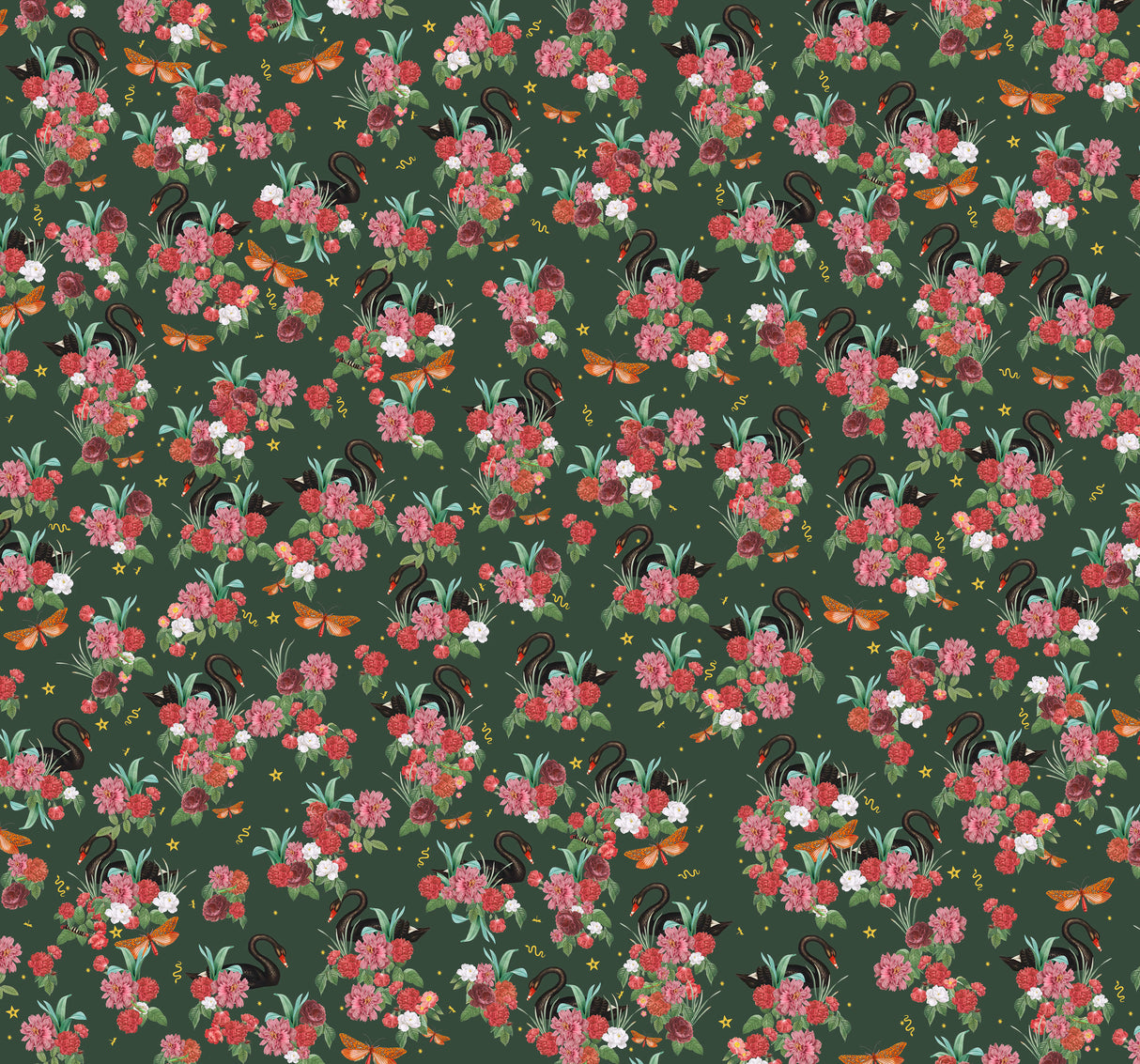 Creative Lab Amsterdam behang Wild Roses Wallpaper Gold