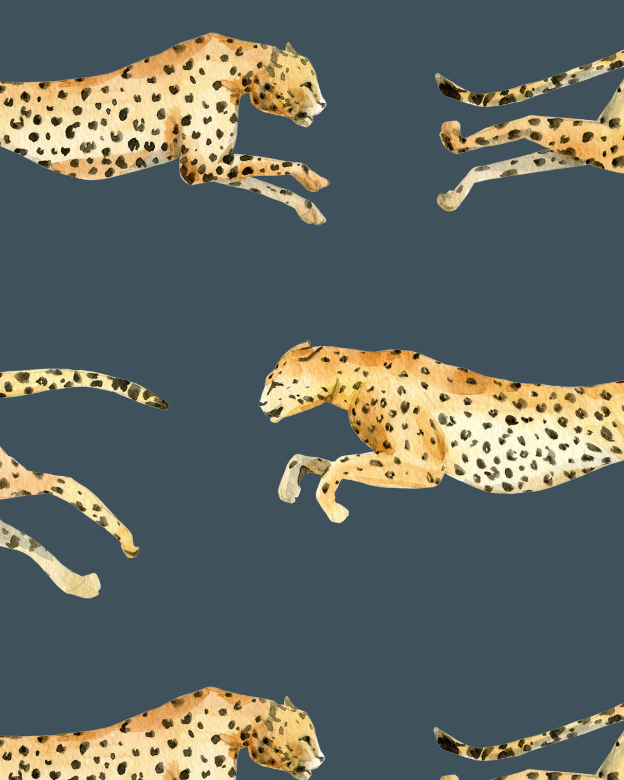 Creative Lab Amsterdam behang Leopard Wallpaper Blue detail