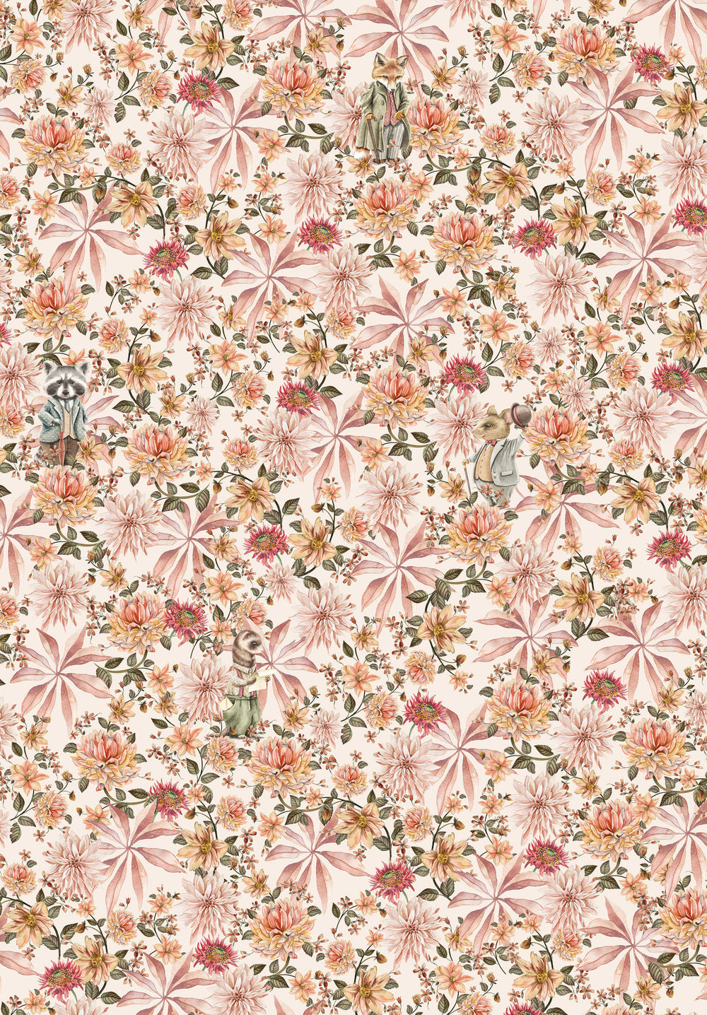 Creative Lab Amsterdam behang Cute mister Flower Wallpaper