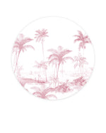 Creative Lab Amsterdam cirkel Exotic palms - Pink Wallpaper circle