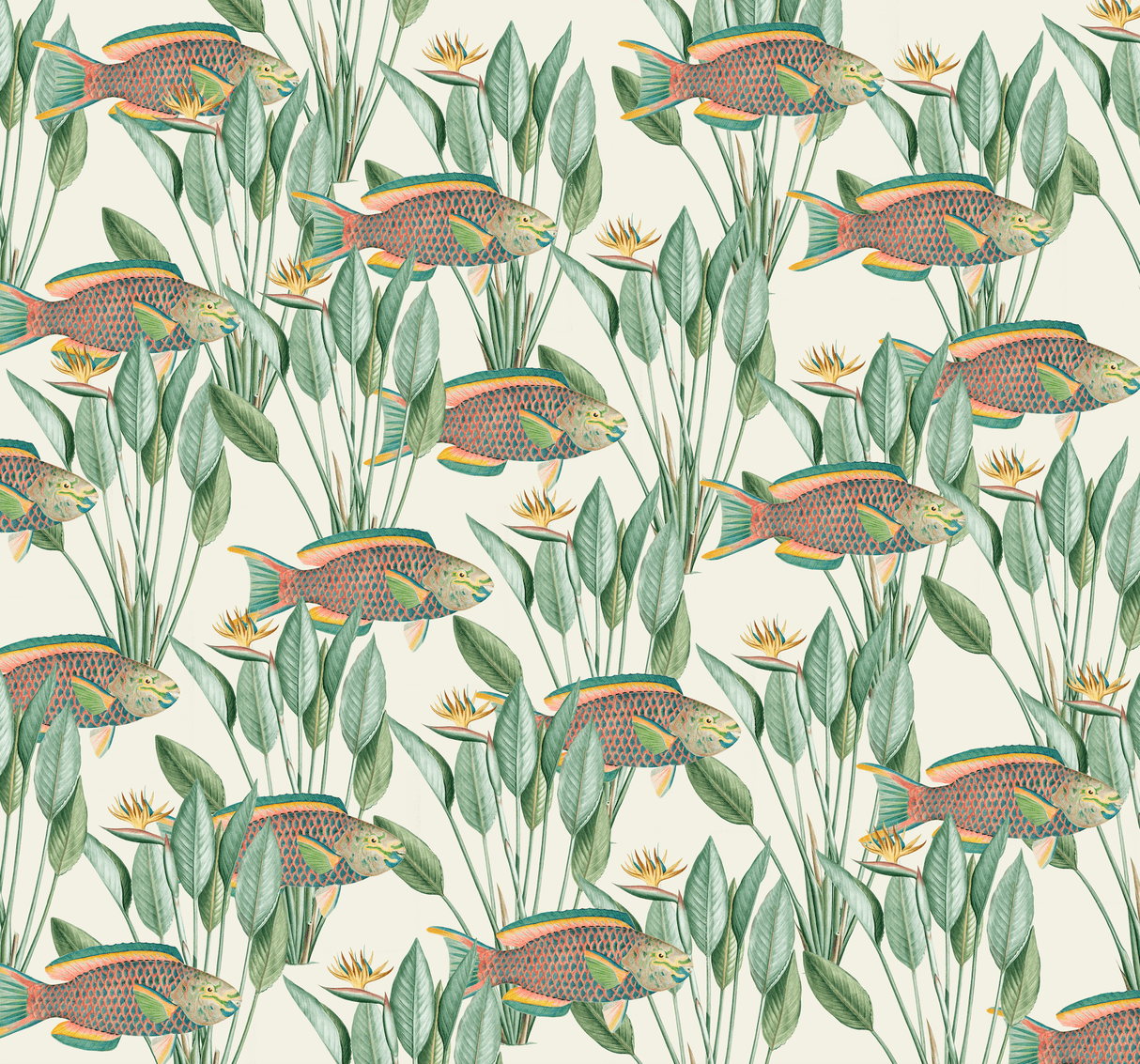 Creative Lab Amsterdam behang Parrot Fish Wallpaper