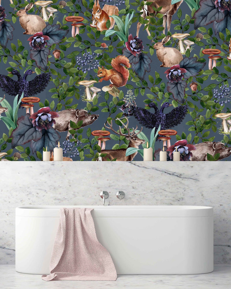 Creative Lab Amsterdam badkamer behang Oh Deer bathroom Wallpaper